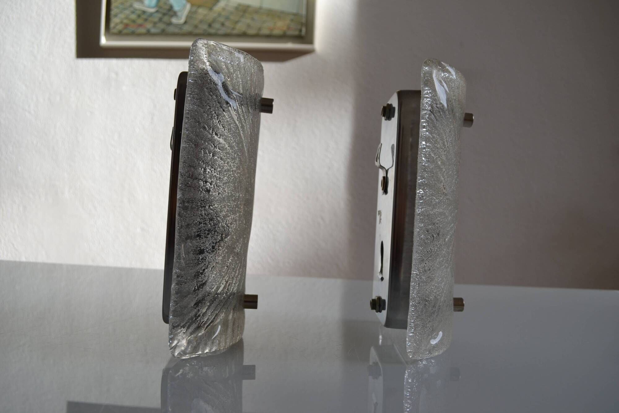 Toni Zuccheri for Venini in Murano, Italy 1960 Pair of wall sconces