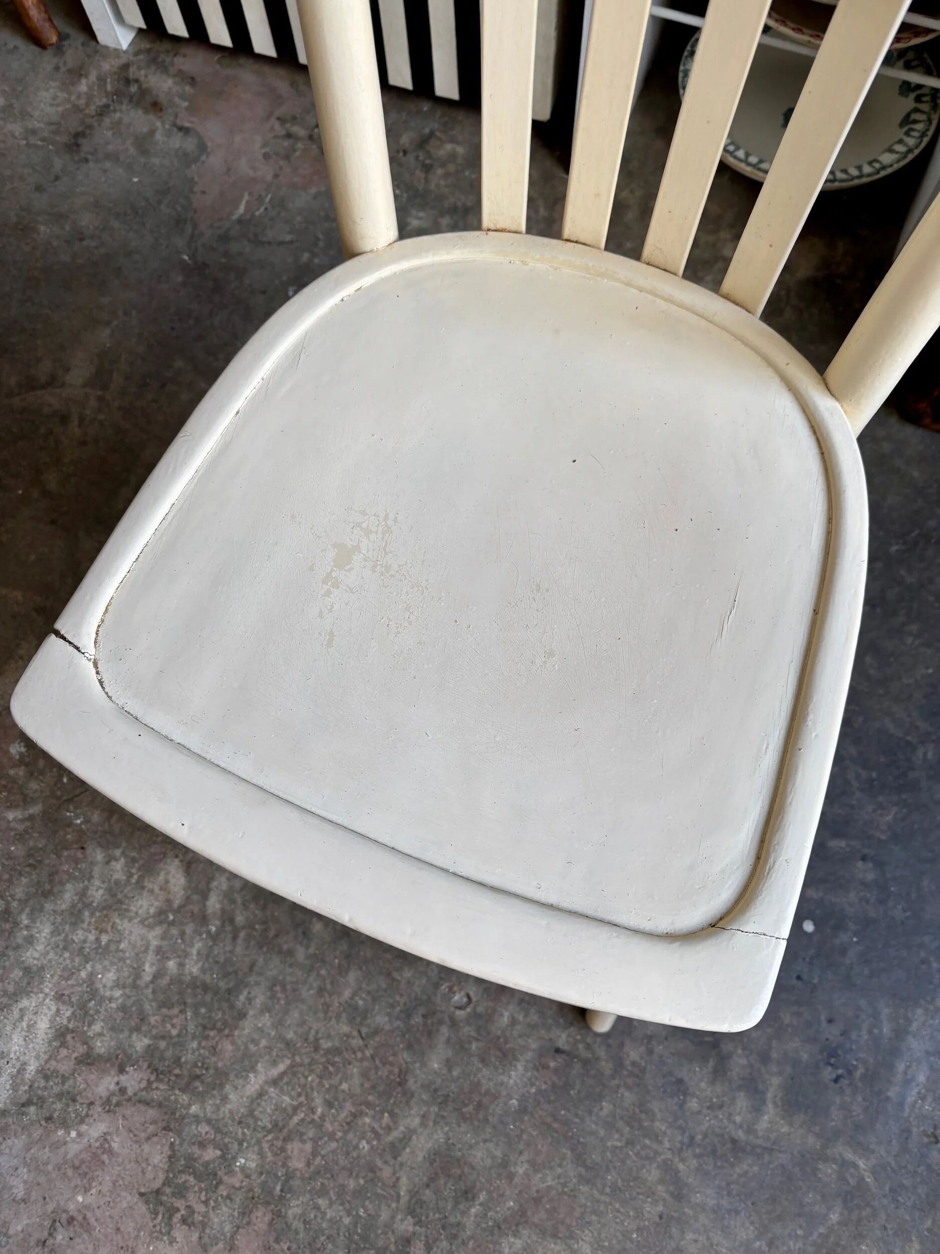 Beige bent beech bistro chair no. 2