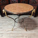 Neoclassical pedestal table with ram's head
