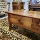 19th century solid walnut farmhouse coffee table - 2 drawers