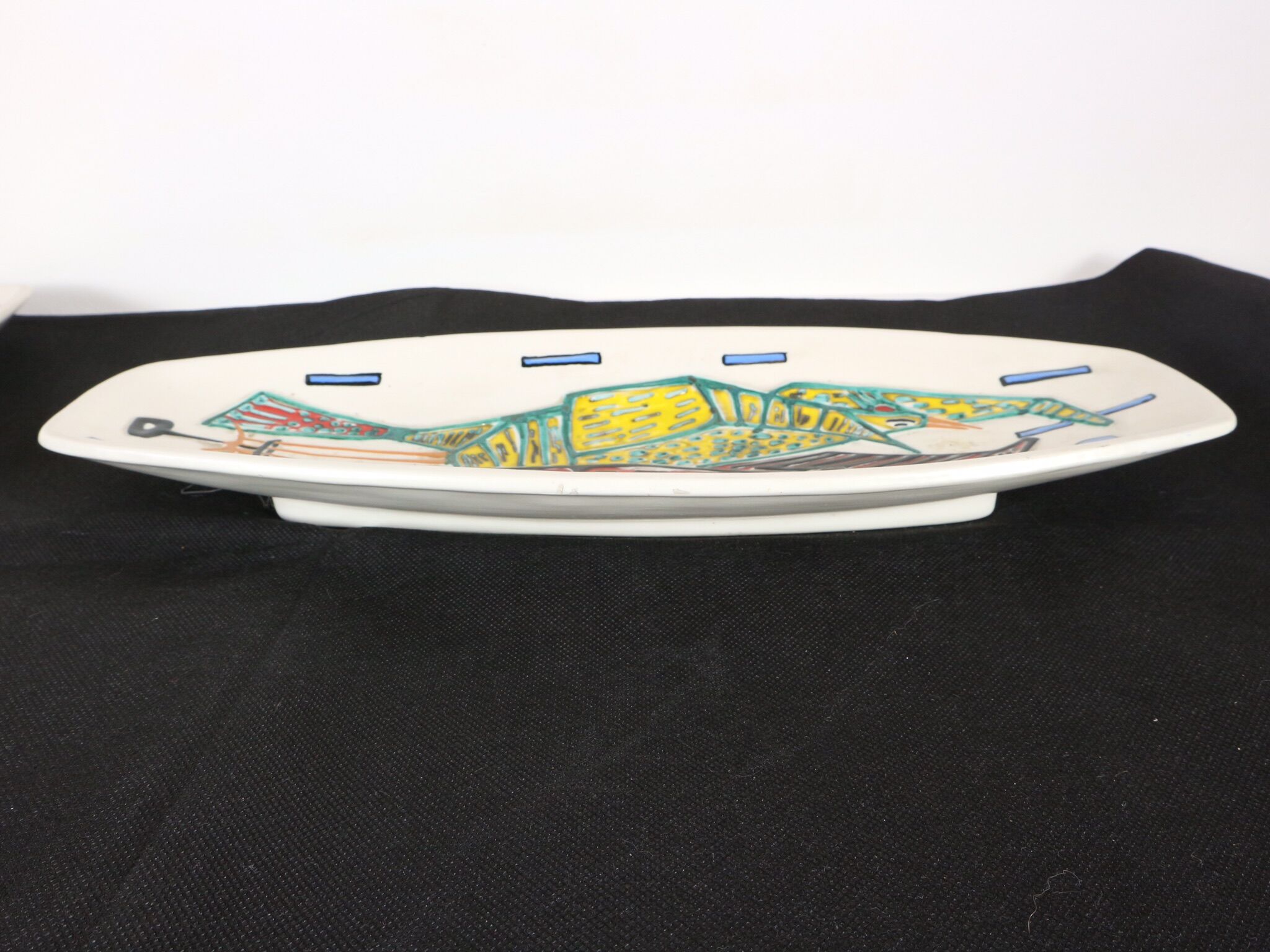Two ceramic plates/ trays with game design, vintage, 50 60s