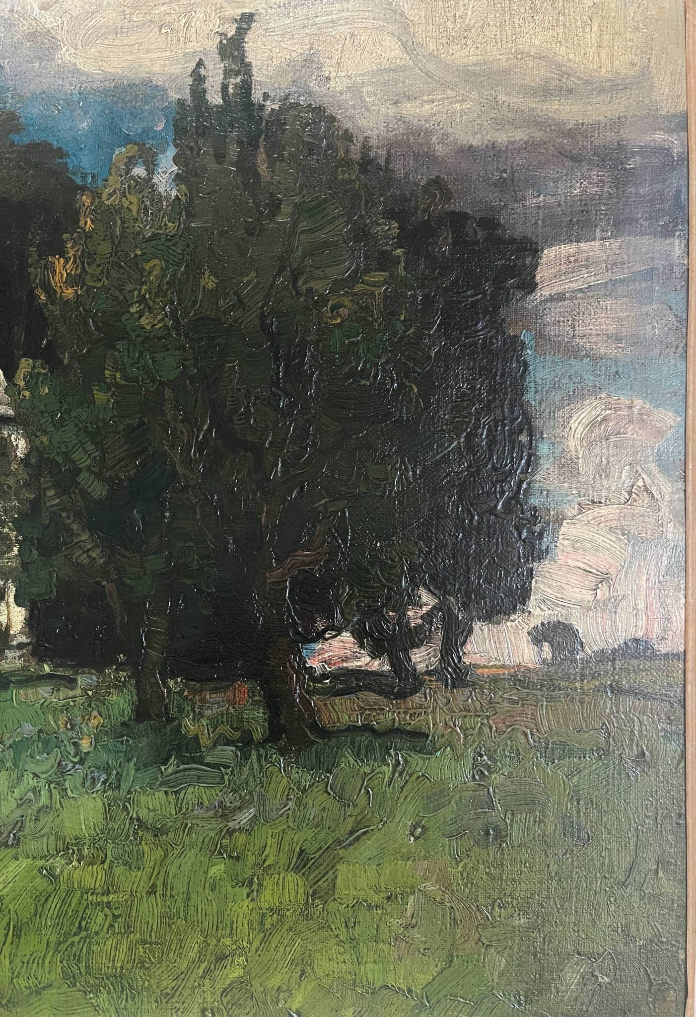 Tableau HST "Maison de campagne" éc. Allemande début XX° siècle