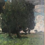 HST painting "Country House" German early 20th century