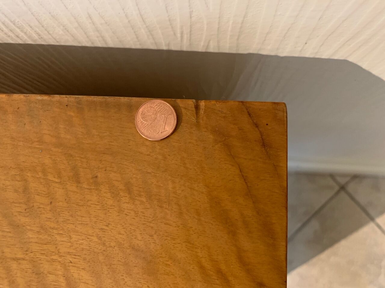 Pair of art deco bedsides in lemon tree magnifying glass