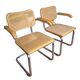 Pairs of Cesca B64 armchairs with armrests by Marcel Breuer