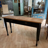 Console raw wood and absolute black