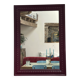 Large antique moulded mirror in wine red / plum (101 x 74 cm)