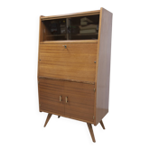 1960 Scandinavian secretary with teak compass feet and pastel yellow top