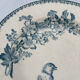 Assiette creuse longwy mesange terre de fer bleu - faïence ancienne fr