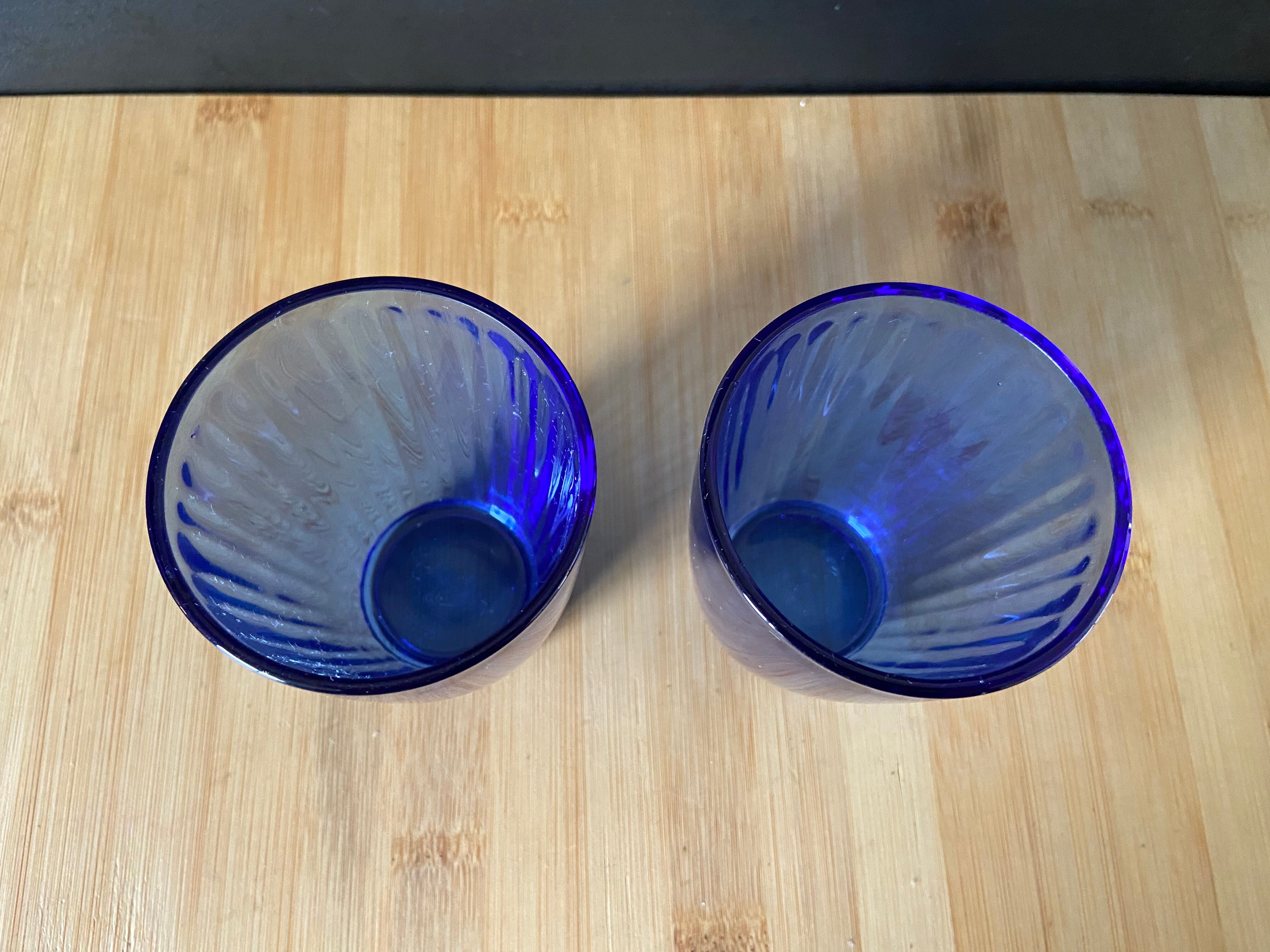 Lot de 2 verres bleus