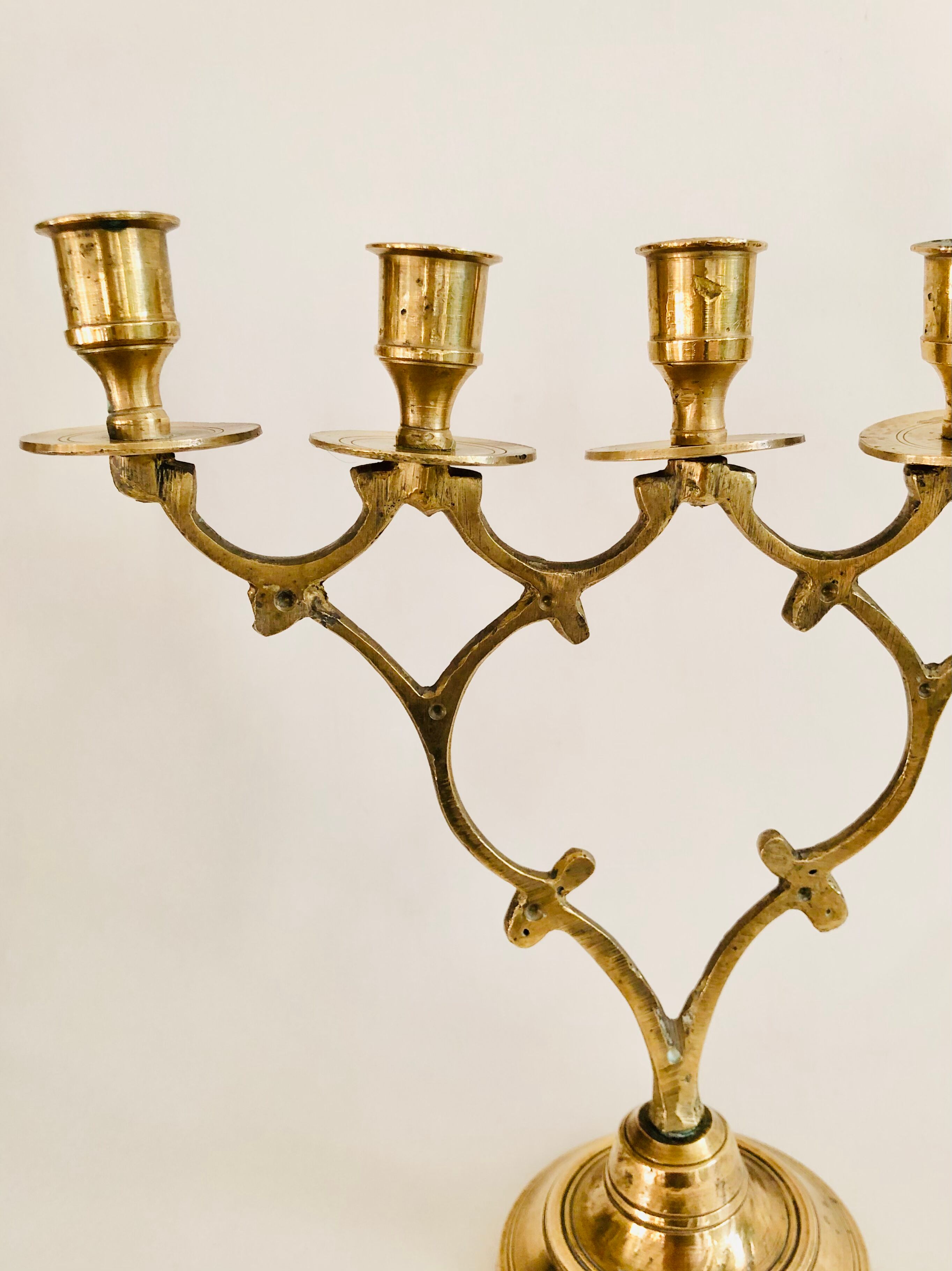 Chandelier ancien 5 branches en laiton