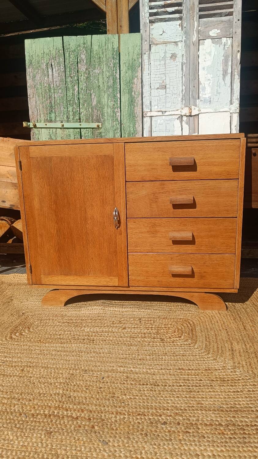Vintage wooden buffet refurbished – 1 door and 4 drawers