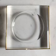 Lucite and brass catchall attributed to Claude Malle/Maison Roméo.