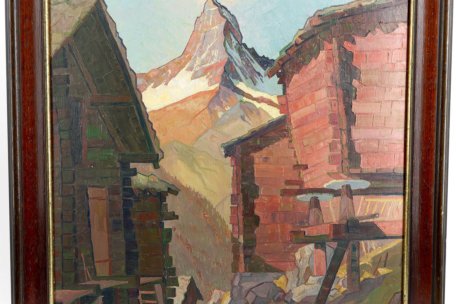 Swiss landscape view, "Findeln mit Matterhorn", Fr. WIPPERMAN, 1937
