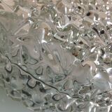 Round ceiling lamp in bubbled glass / vintage 60s-70s