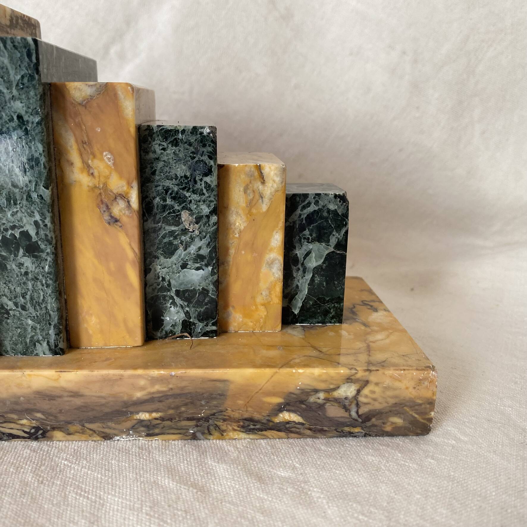 Pair of marble art deco bookends