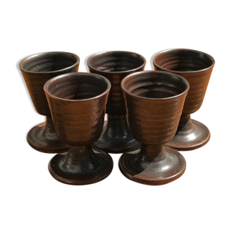 5 sandstone mugs