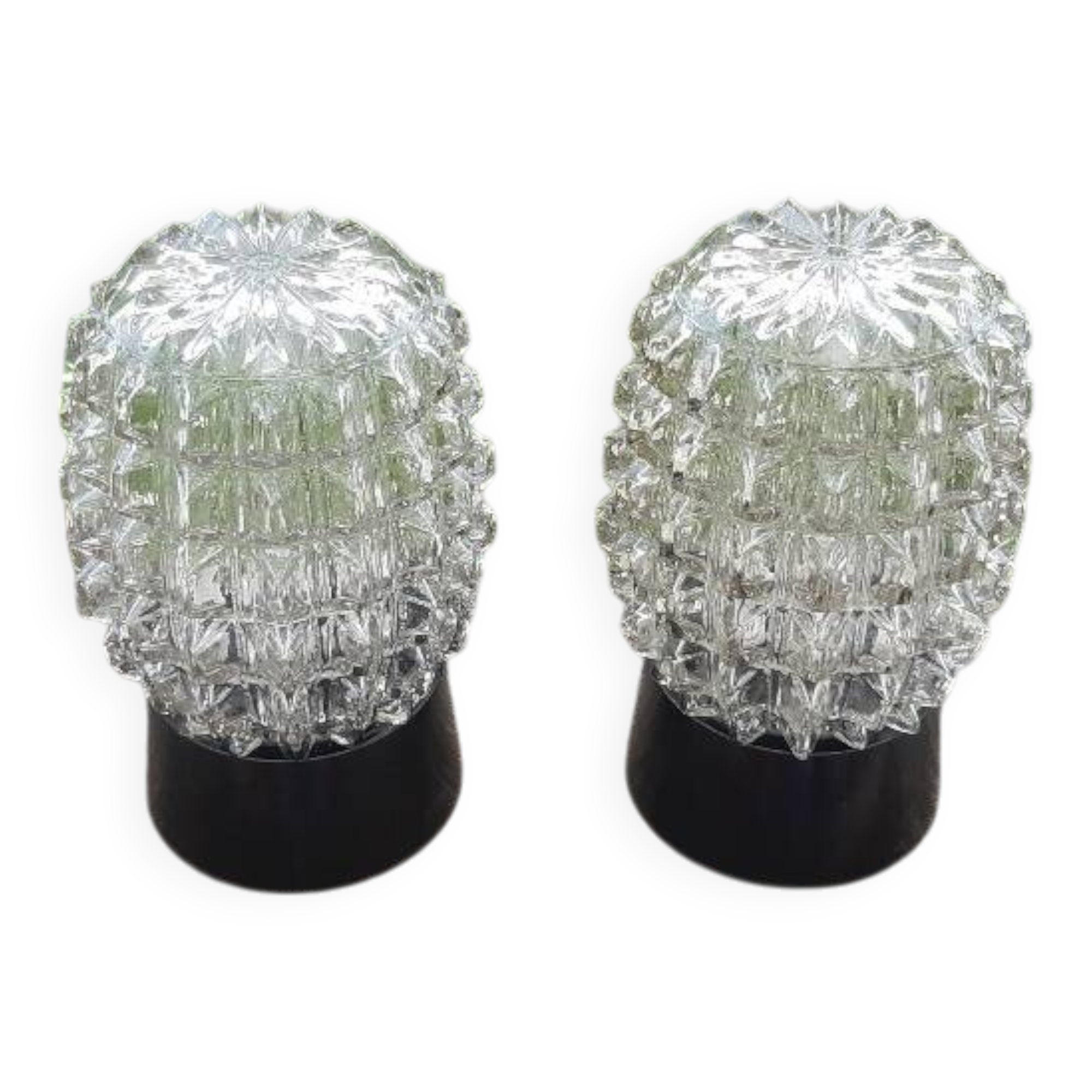 Set of 2 chiseled glass wall lights by RZB Leuchten
