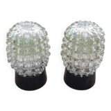 Set of 2 chiseled glass wall lights by RZB Leuchten