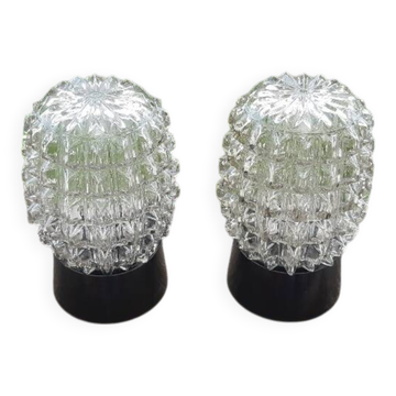 Lot de 2 appliques en verre ciselé par RZB Leuchten