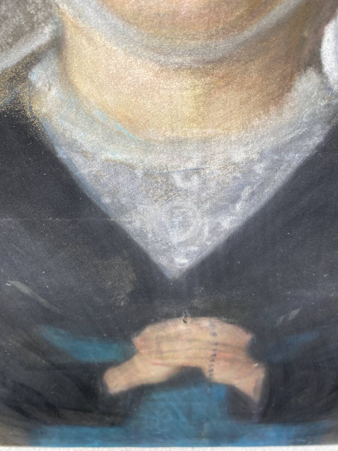 Painting young girl praying