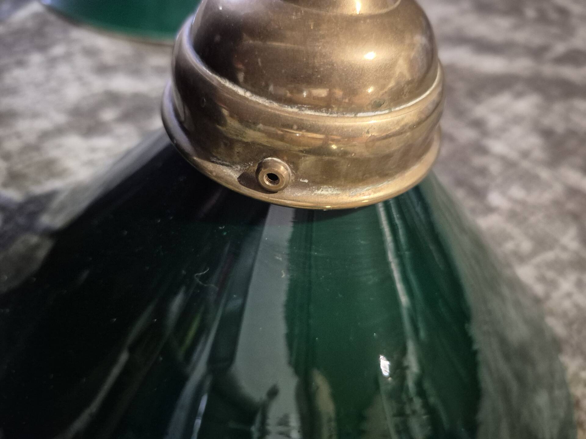 Opaline green white with brass billiard pool lamp 110-150 cm 3 shades