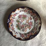 Set of 3 Antique Sarreguemines Dessert Plates: Hand-Painted Floral Ceramic