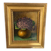 Old painting, still life, bouquet of flowers.