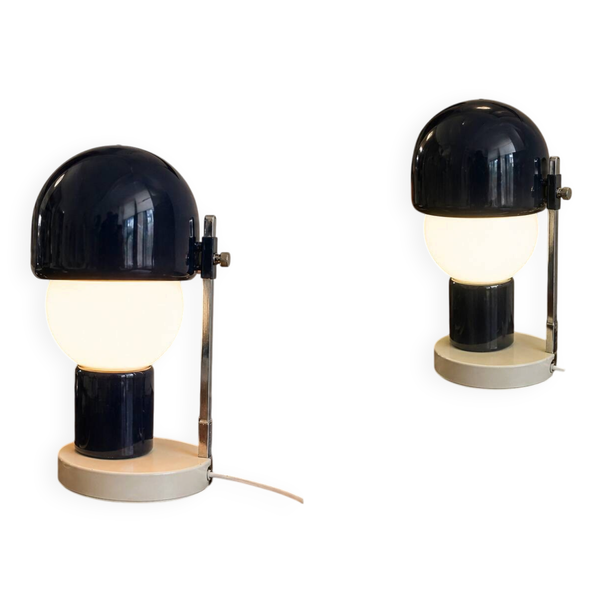Modernist table lamp G.C.M.E. in metal and glass, Italy 1970s