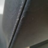 Chrome metal and imitation leather armchair from the 50s