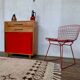 Small infilade vintage chest of drawers 2 sliding doors 2 drawers