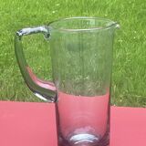 elegant water or orangeade pitcher in smoked glass from the 1970s - 25 cm