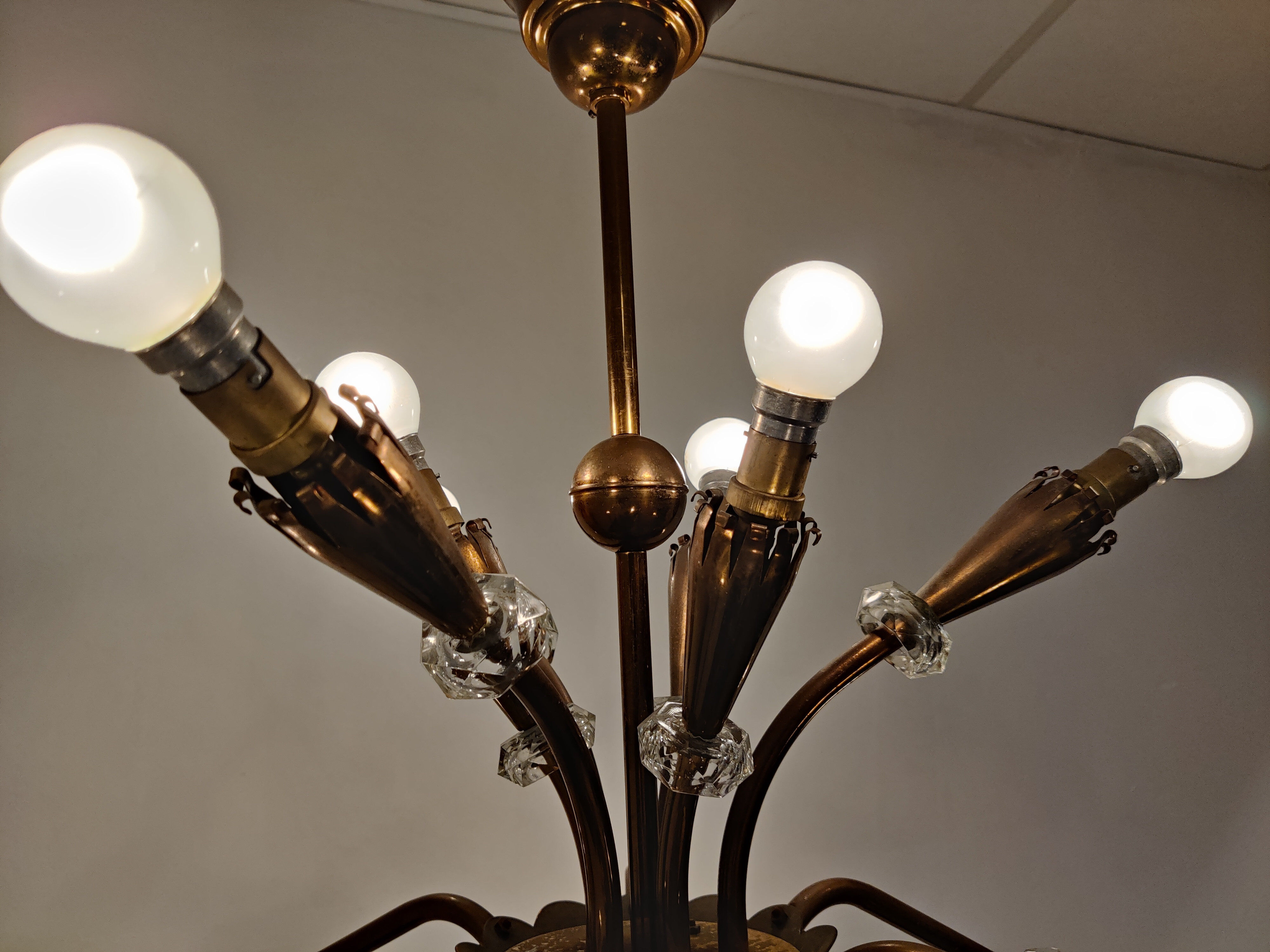 Mid-century copper chandelier, 1950s