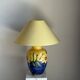 Large blue and yellow lamp with floral patterns H60