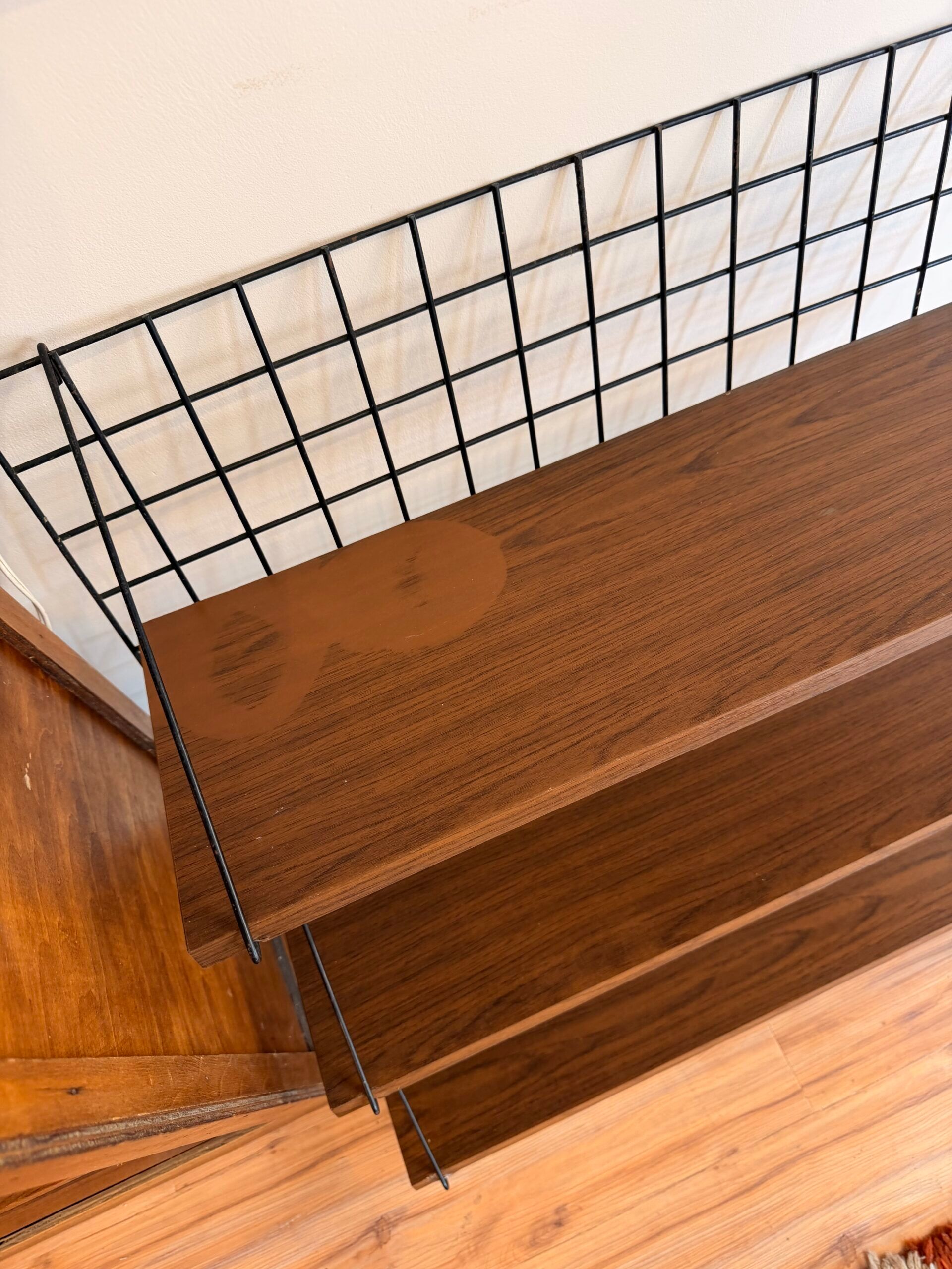 Vintage wall shelf from the 1970s.