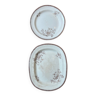 Set of 2 old dishes