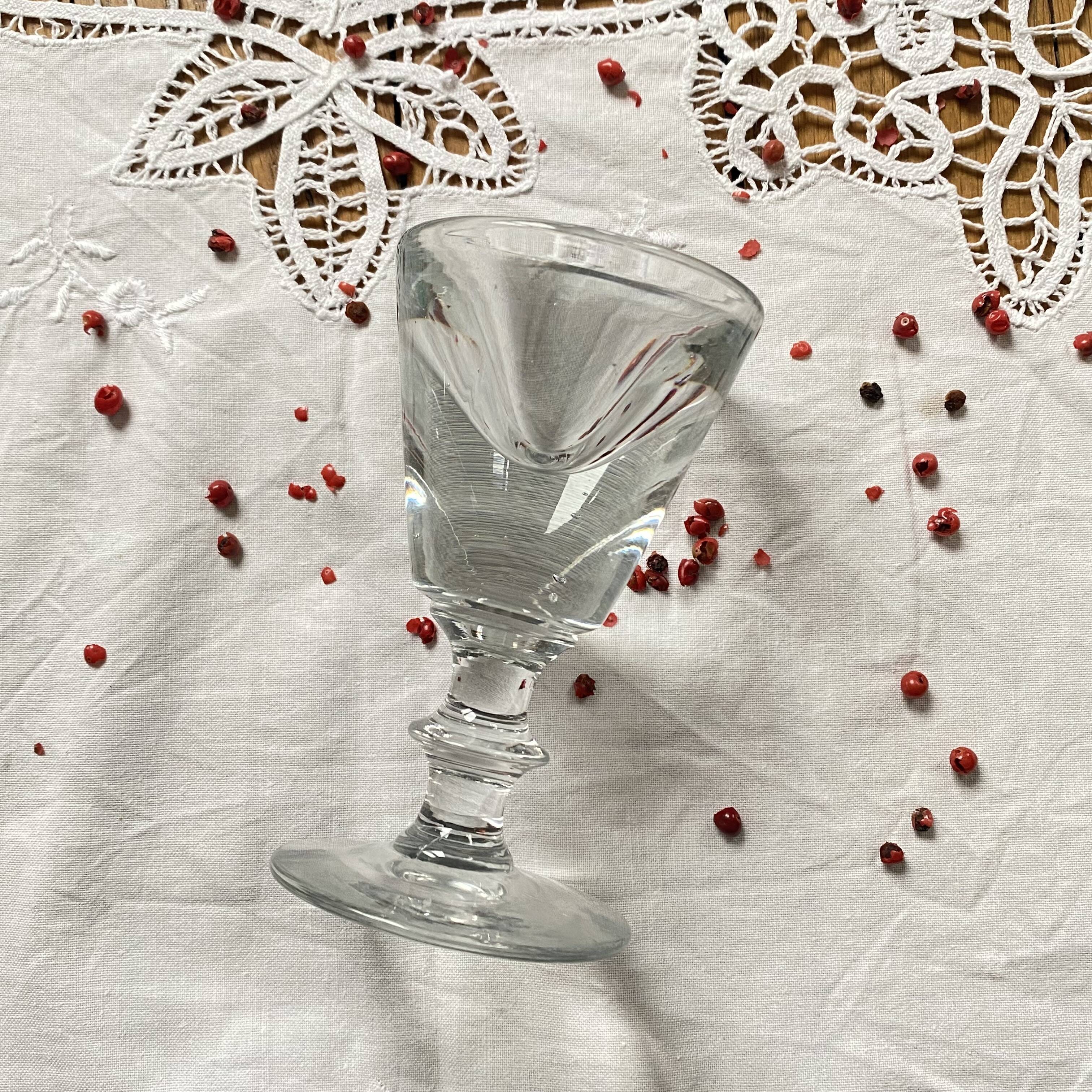 Antique late 19th century French bistro stemmed liqueur glass ACC-7275