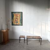 Duo de tables basses en céramique émaillée