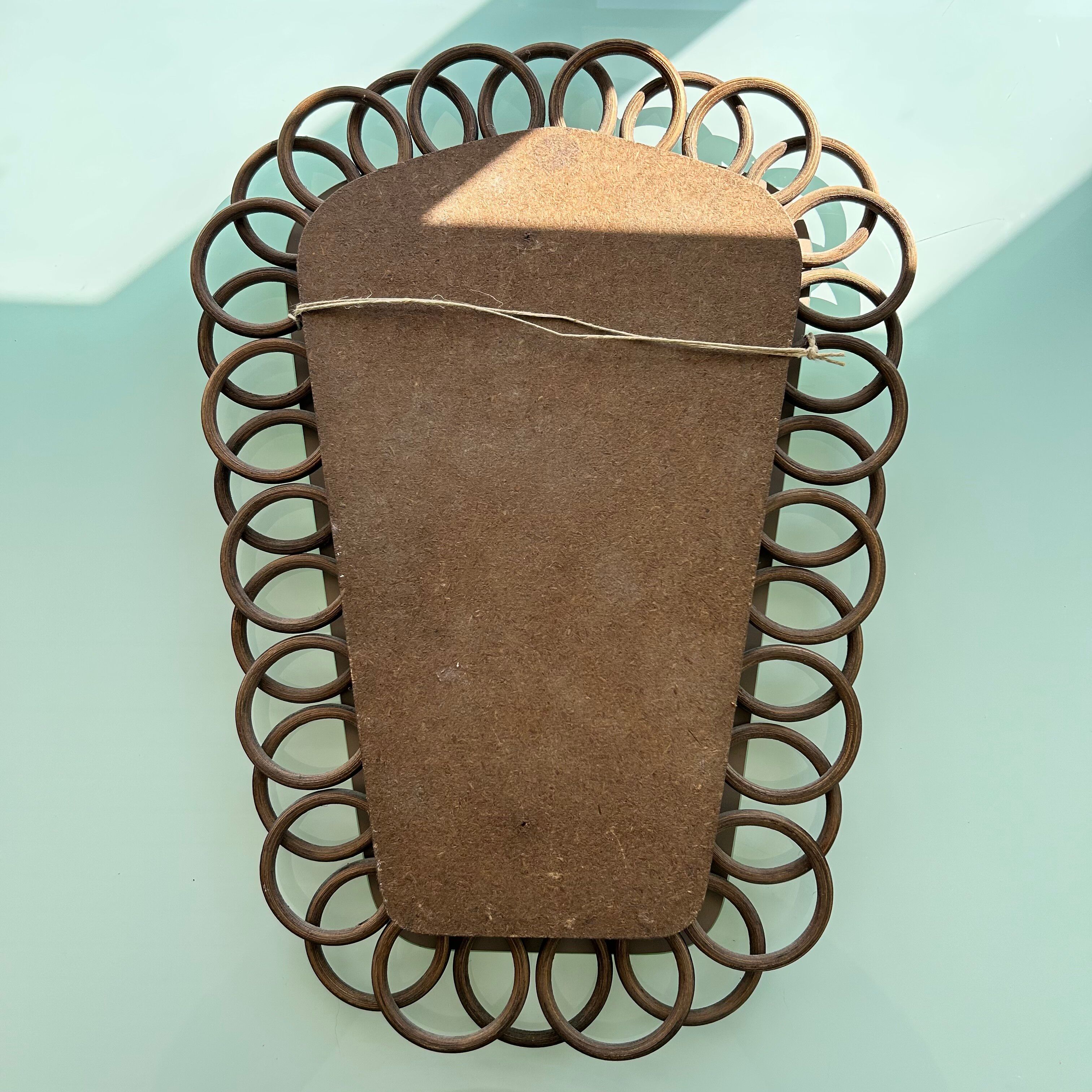 Rattan rear-view mirror