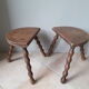 Duo wooden tripod stools