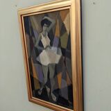 Peinture à l’huile figurative suédoise  « Cubist Dancer »