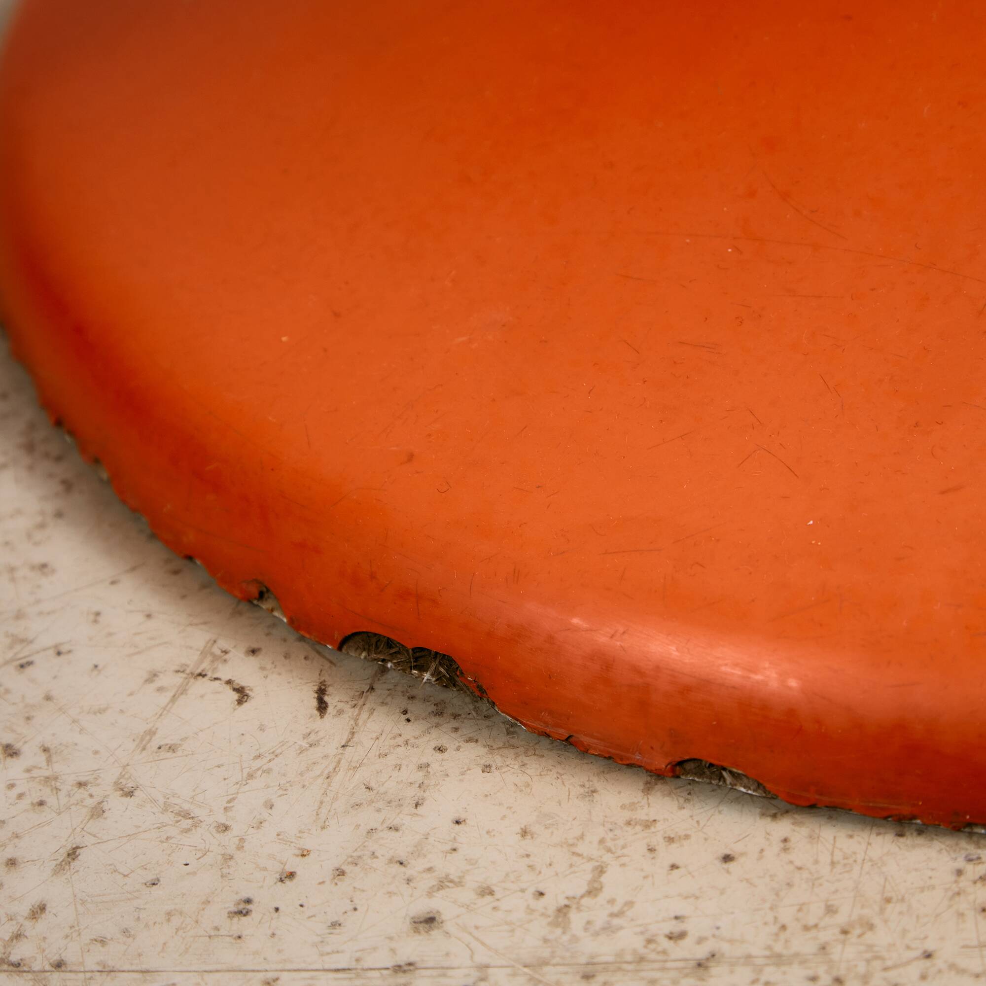 Set of Single-base Orange Molded Chairs, 1970s