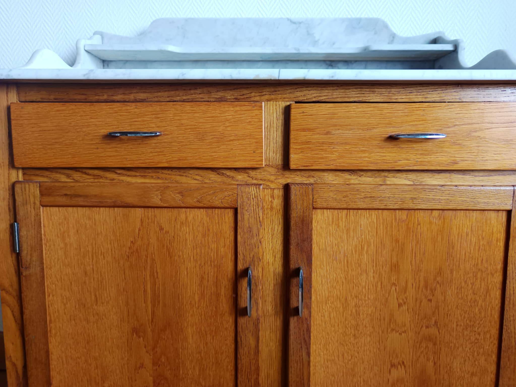 Art Deco marble bathroom cabinet