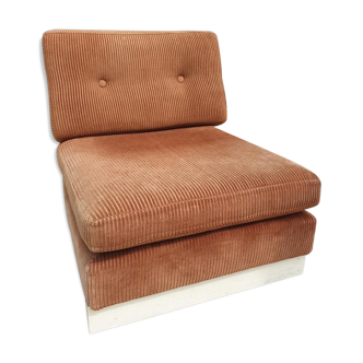 Lounge armchair 1970 corduroy "Pierre Richard"