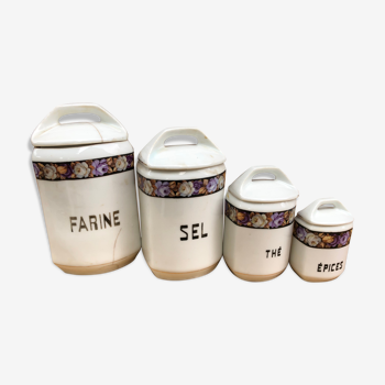 Set of porcelain spice pots