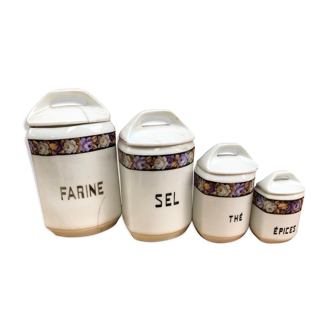 Set of porcelain spice pots