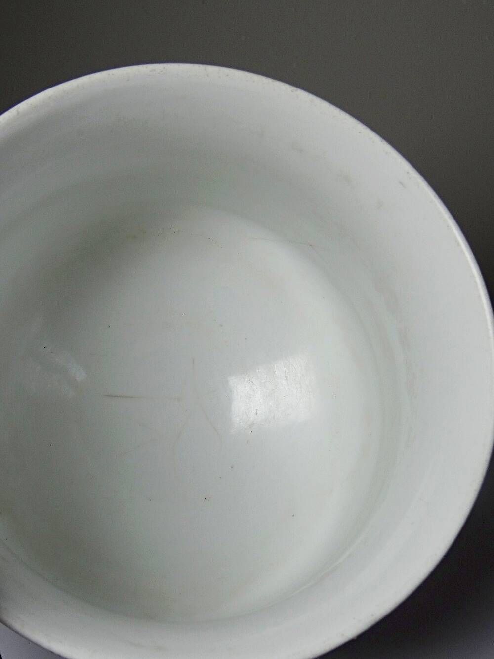 Large antique cache-pot in glazed porcelain, rockwork decoration with a bird, 19th century.