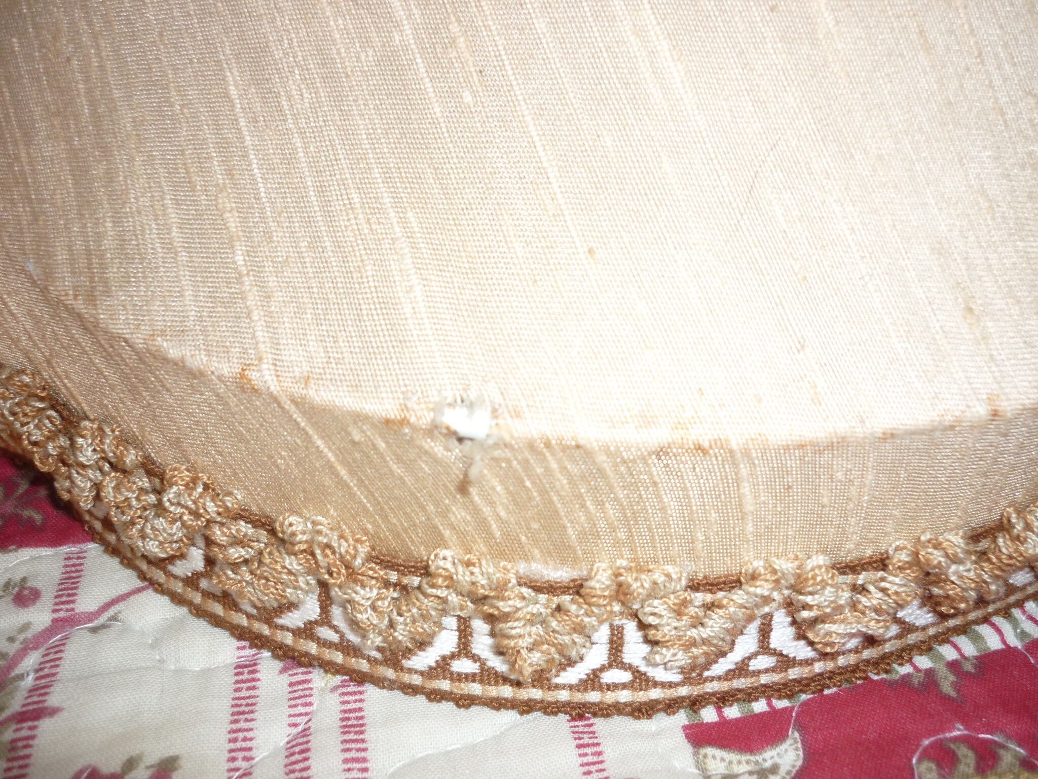 Lampshade pagoda greige rosé round scalloped headband Ø 56 cm
