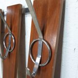 vintage wooden wall coat rack / 8 suspension pointsvintage