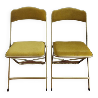 Set of 2 velvet folding chairs